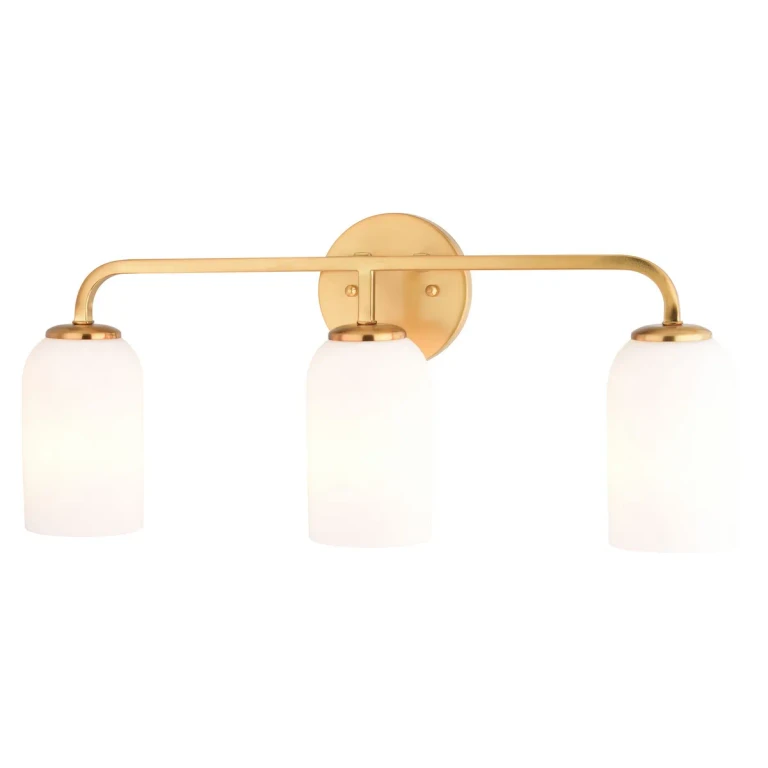 Natural Brass Bathroom Vanity Light from the Shelby Collection