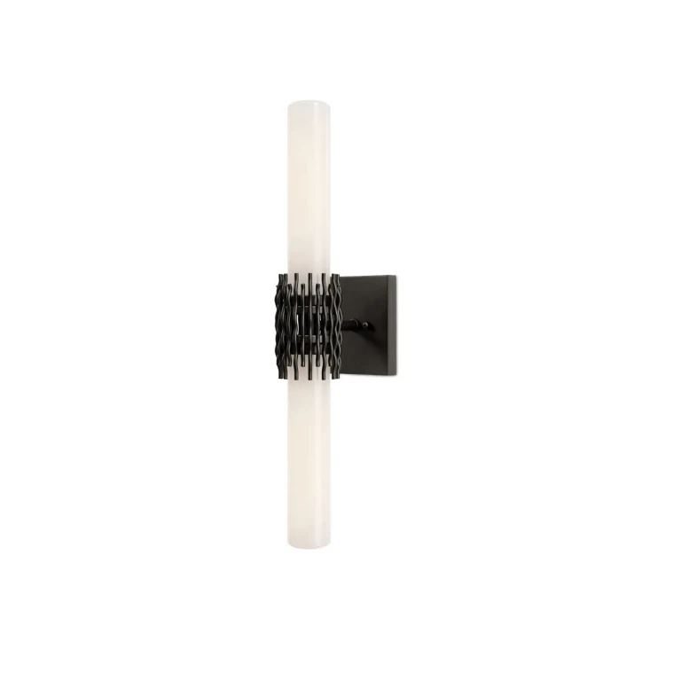 Opaque White Oil Rubbed Bronze Wall Sconce from the Brietta Collection