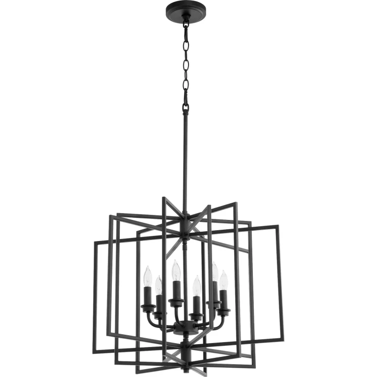 Textured Black Six Light Pendant from the Hammond Collection