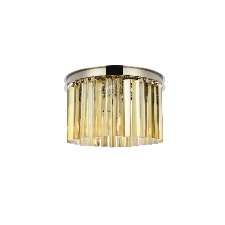 Polished Nickel Three Light Flush Mount from the Sydney Collection