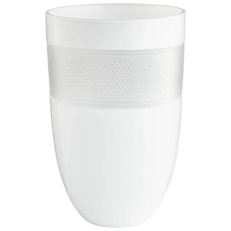 Calypso 12" Glass Vase in White