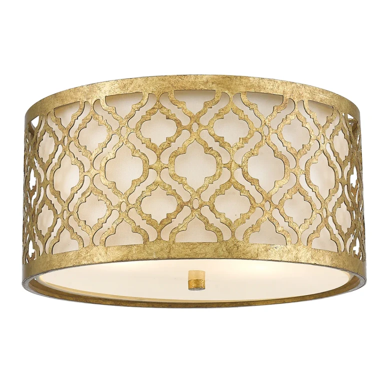 Distressed Gold Two Light Flush Mount from the Arabella Collection