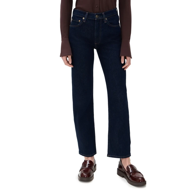 rag & bone Harlow Ankle Straight Jeans Dark Rinse 30