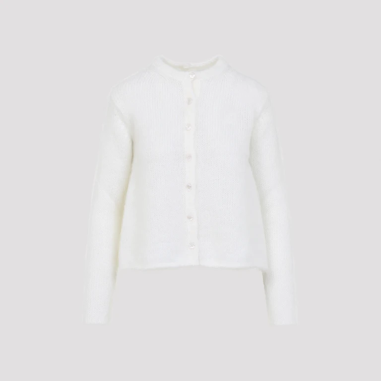 Loewe Mohair Cardigan White Sweater - Women