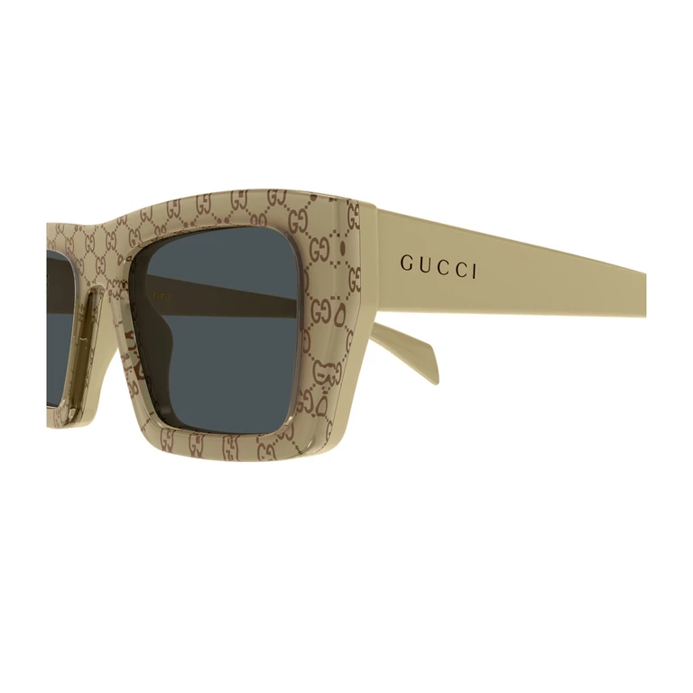 Gucci GG2020S Linea Institutional Logo 004 Beige Grey Recycled Acetate Occhiali Da Sole - Men