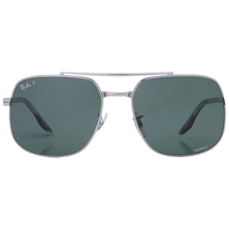Ray Ban Polarized Dark Green Chromance Square Unisex Sunglasses RB3699 003/P1 59