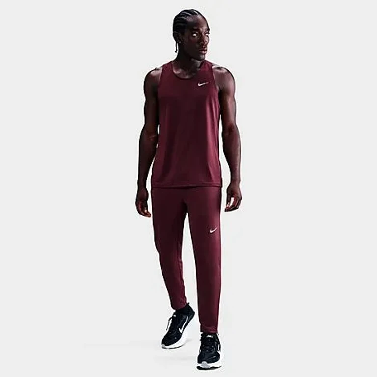 Nike Men's Stride Dri-FIT Knit Reflective Running Pants in Burgundy Crush Size: Small