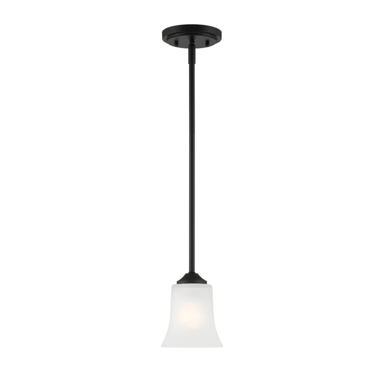 Matte Black One Light Pendant from the Bronson Collection