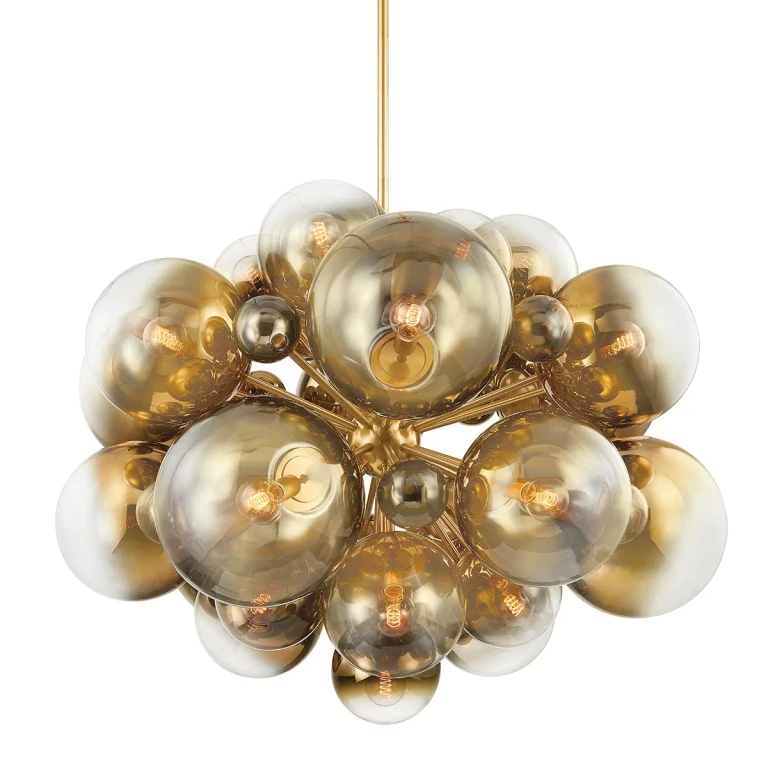 Vintage Polished Brass 25 Light Chandelier from the Kyoto Collection