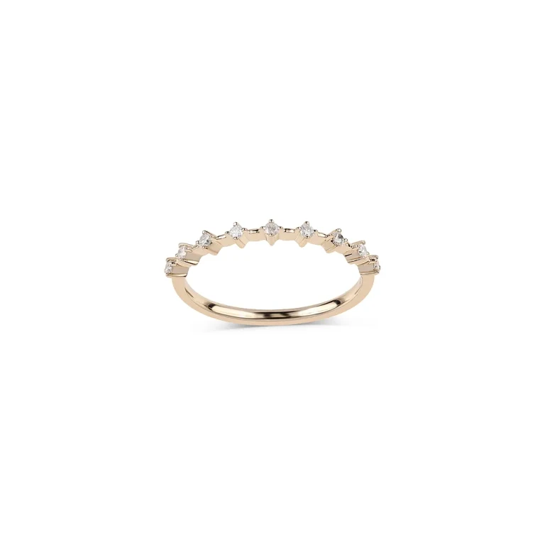14K Yellow Gold Diamond Stack Band