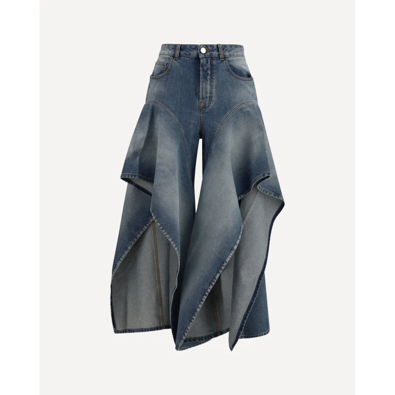 ALAÏA Faded ruffled Jeans Female 36