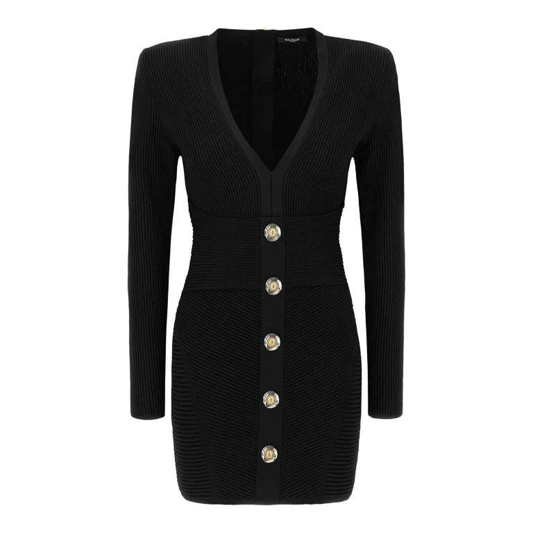 Balmain Robe Au Genou - Noir