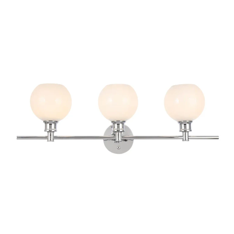 Chrome Three Light Wall Sconce from the Collier Collection