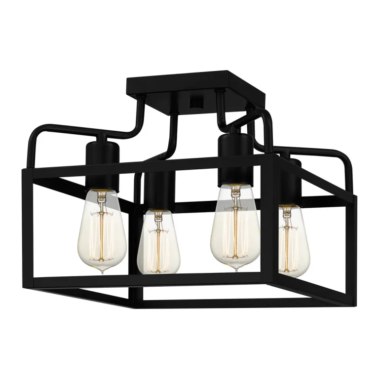 Paulsen 4-Light Semi-Flush Mount in Matte Black