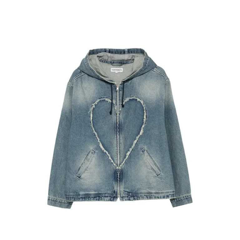 Heart Hooded Denim Jacket