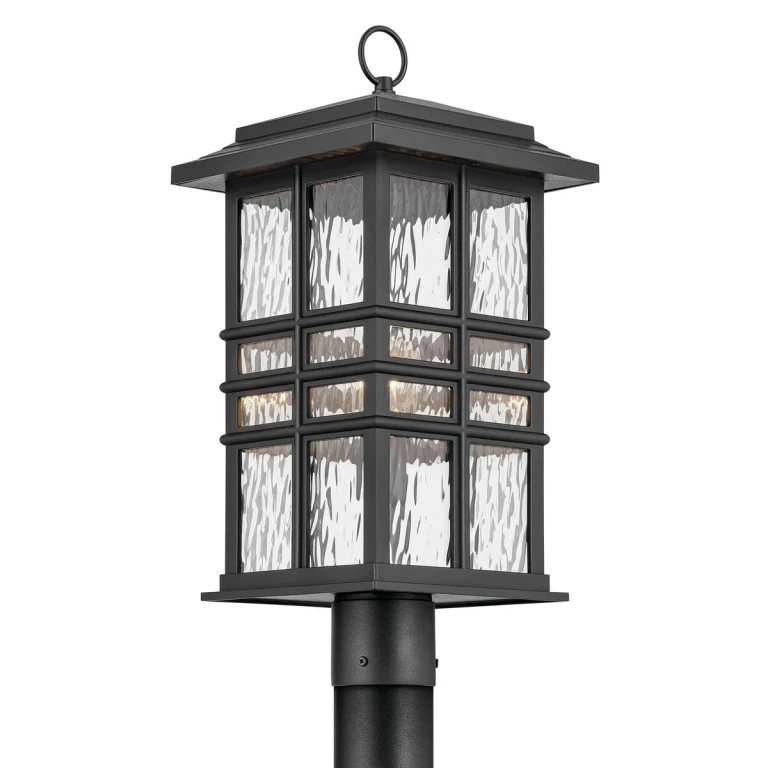 Textured Black One Light Outdoor Post Mount from the Beacon Square Collection