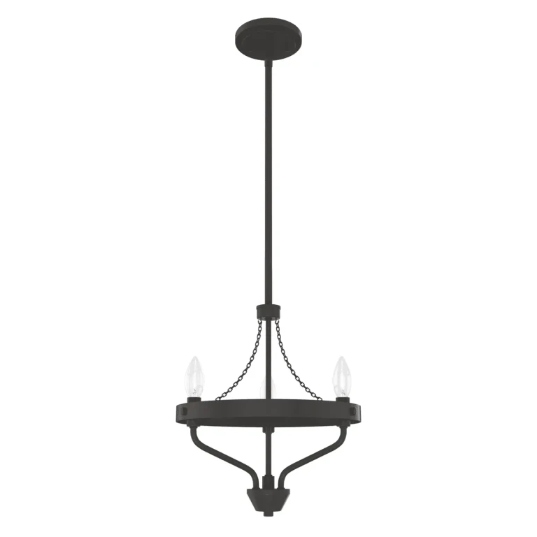 Hunter Merlin 3-Light Small Chandelier in Noble Bronze