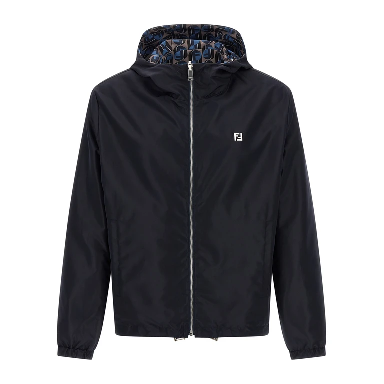 Fendi Midnight Blue Polyester Reversible Windbreaker Dark Giubbini - Men