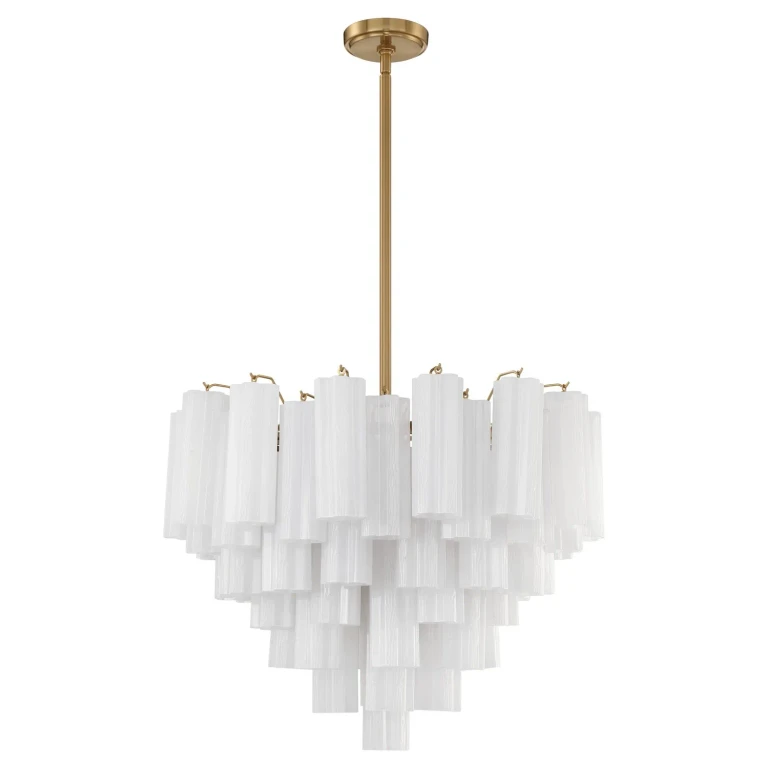 Aged Brass 12 Light Chandelier from the Addis Collection