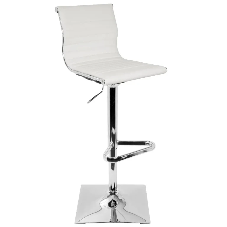 Master White & Chrome Adjustable Bar Stool