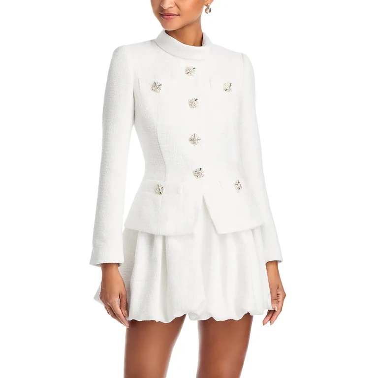 Self-Portrait Boucle Collared Mini Dress