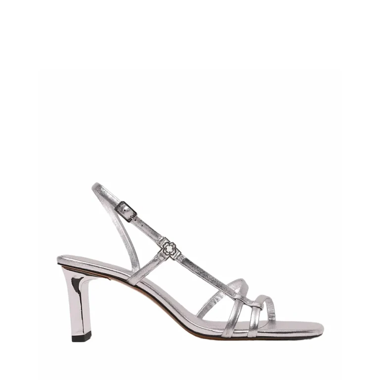 Maje Women's Metallic Strappy Heeled Sandals
