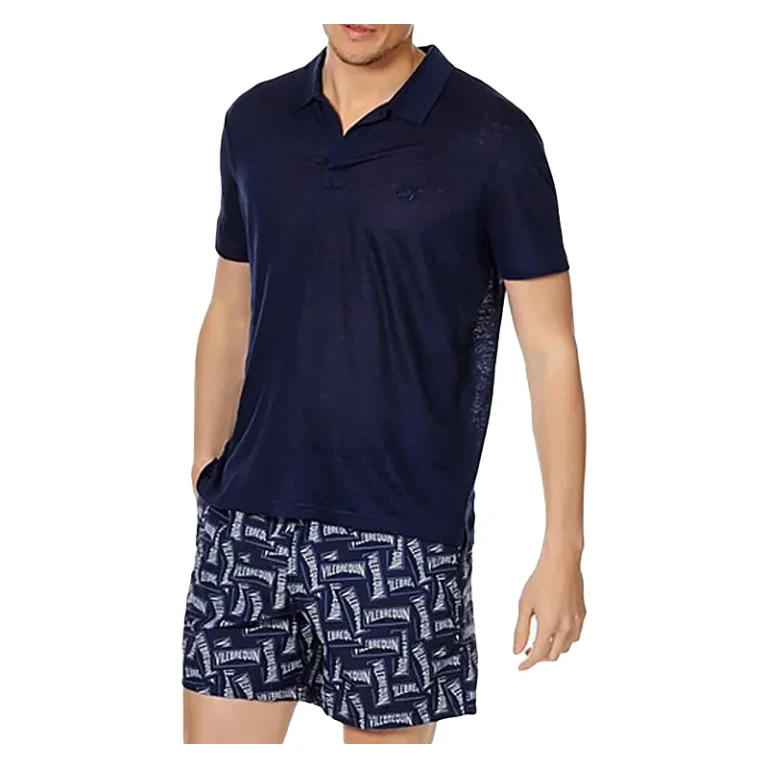 Vilebrequin Regular Fit Short Sleeve Linen Polo Shirt