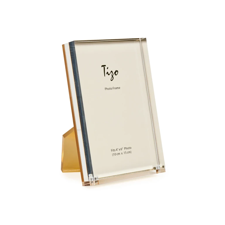 Tizo Design Lucite Frame w/Easel Gold Back 4x6 Gold One Size