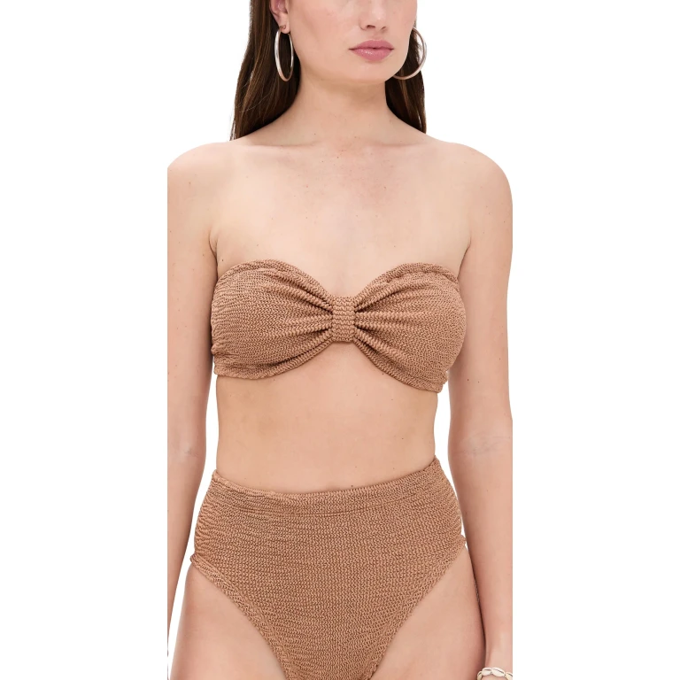 Hunza G Jean 比基尼上衣 Metallic Cocoa