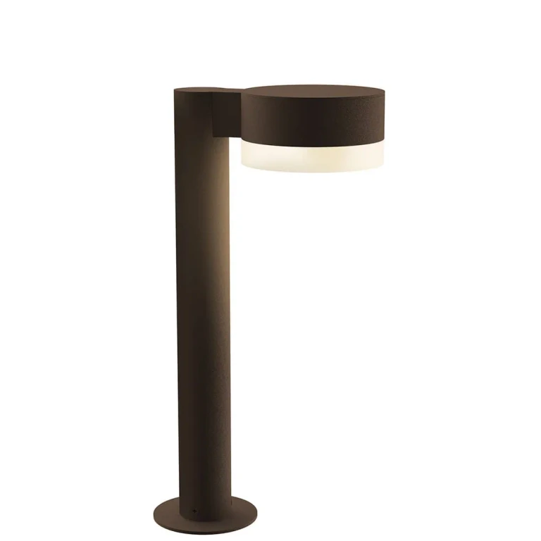 REALS 16" Frosted White LED Bollard in Textured Bronze