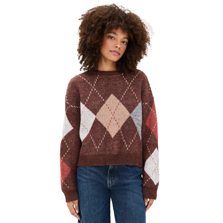 Moon River Sweater Brown Multi L