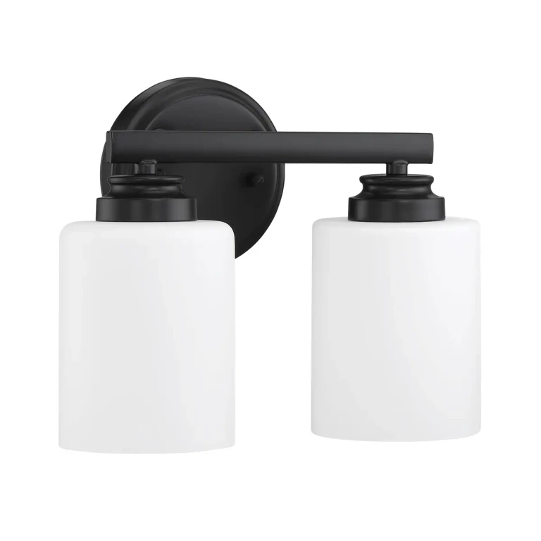 Flat Black Two Light Vanity from the Bolden Collection