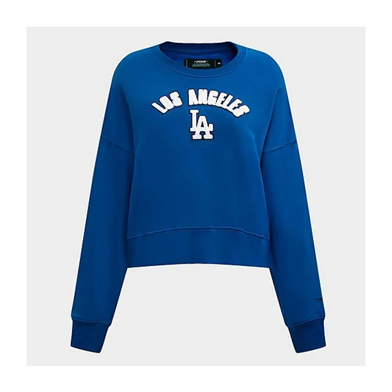 Pro Standard Women's Los Angeles Dodgers Classic Fleece Crewneck Sweatshirt in Dodger Blue Size: XS