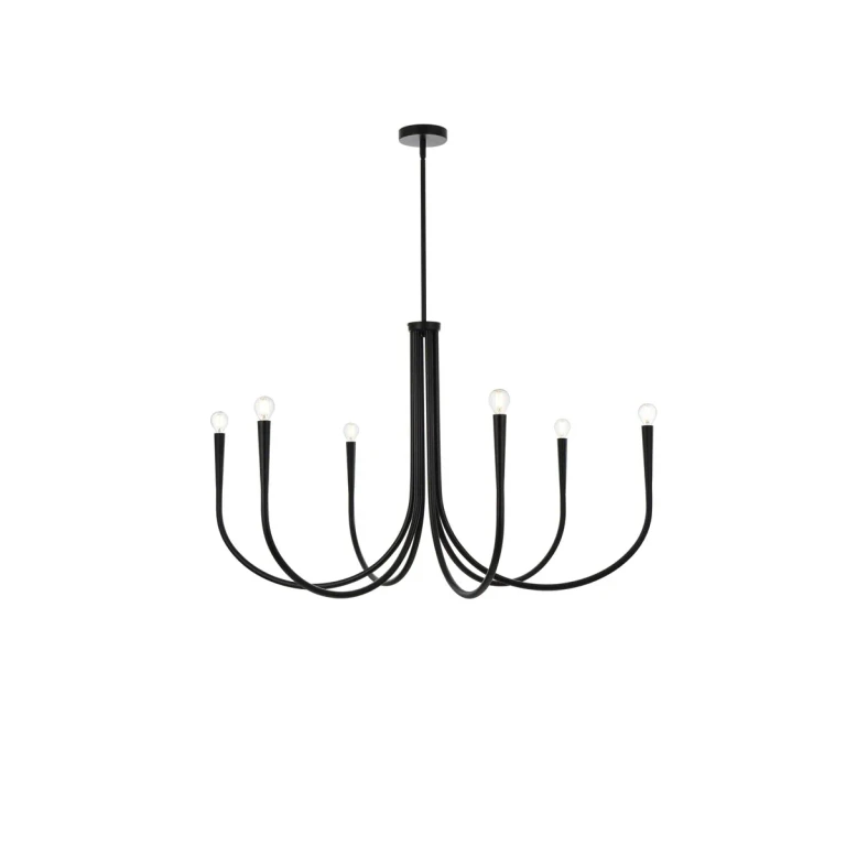 Black Six Light Chandelier from the Layne Collection