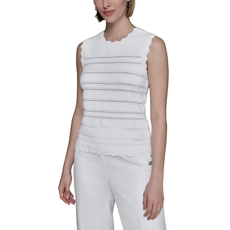 Karl Lagerfeld Paris Scallop Edge Tank Top