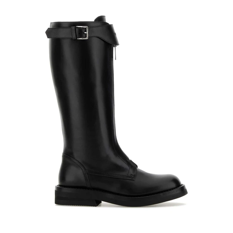Alexander McQueen Black Leather Countryside Boots Stivali - Women