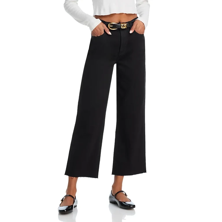 7 For All Mankind Alexa High Rise Cropped Jeans in Black