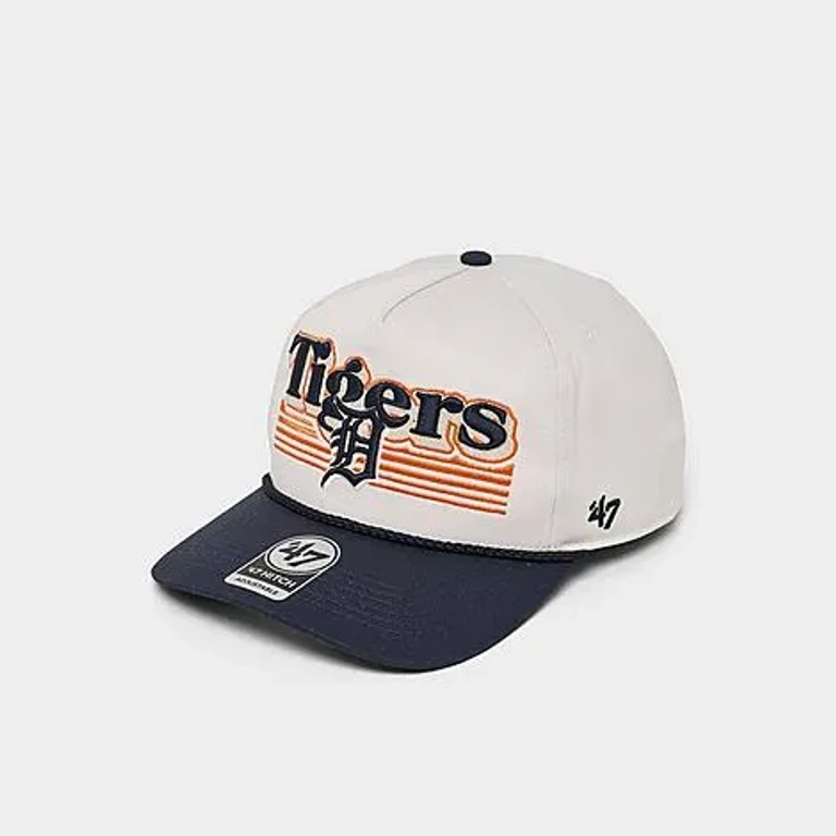 '47 Detroit Tigers MLB HITCH Snapback Hat in Sandstone/Navy