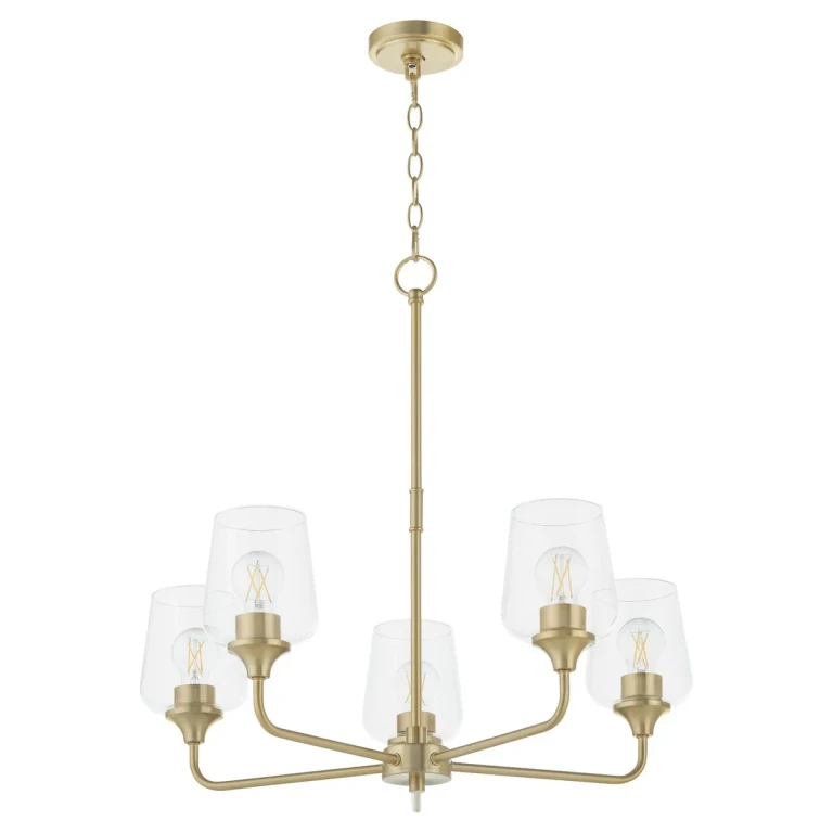 Aged Brass Chandelier from the Raymond Collection