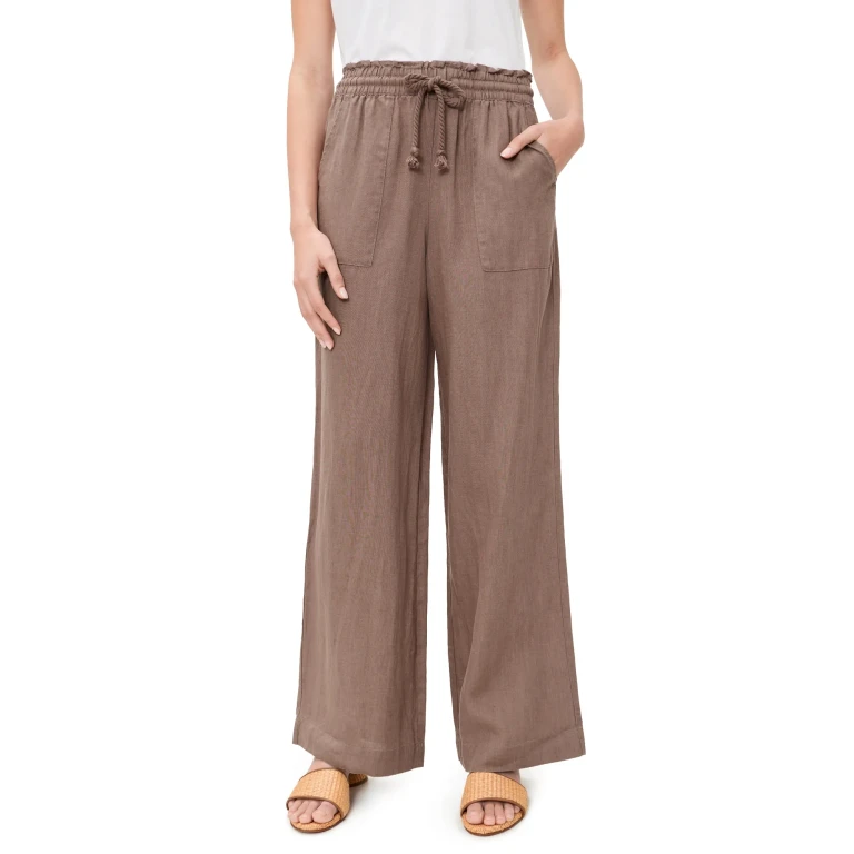 Splendid Stella Linen Paperbag Pants Wicker L