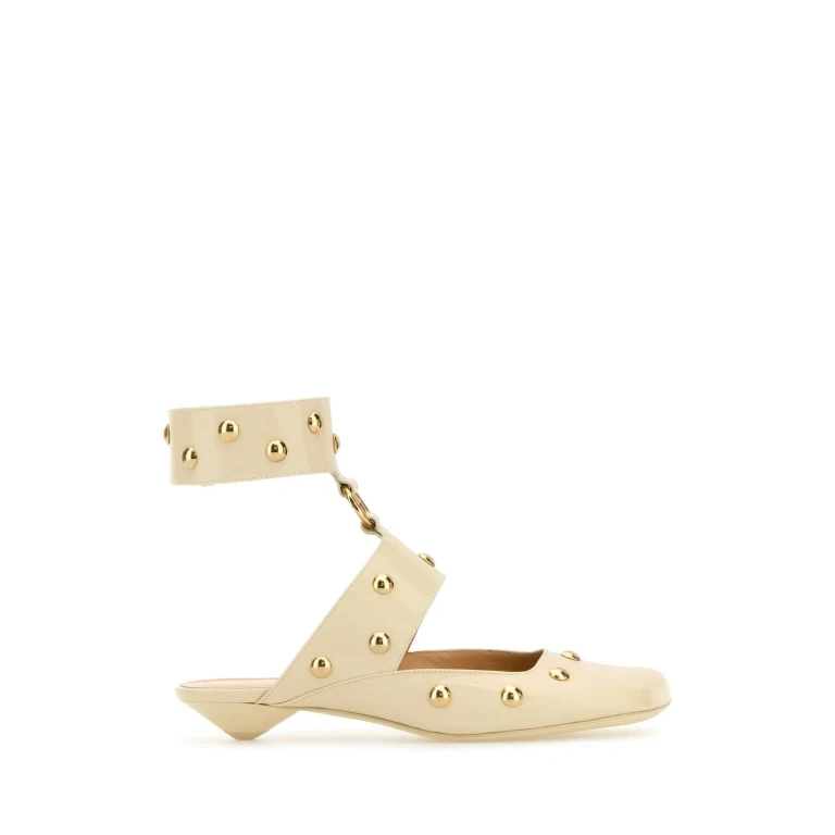 Chloé Ivory Leather Jade Sabot