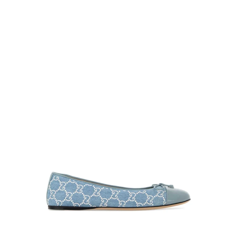 Gucci Embellished Denim Ballerinas