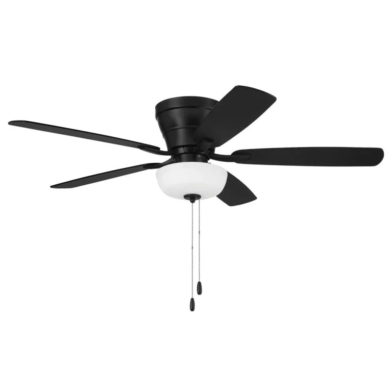 Flat Black 52"Ceiling Fan from the Wheeler 52 2-Light Bowl Collection