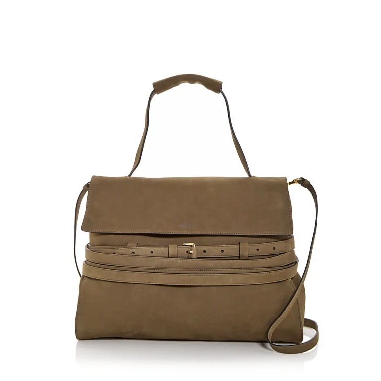 Moschino Tie Me Suede Shoulder Bag
