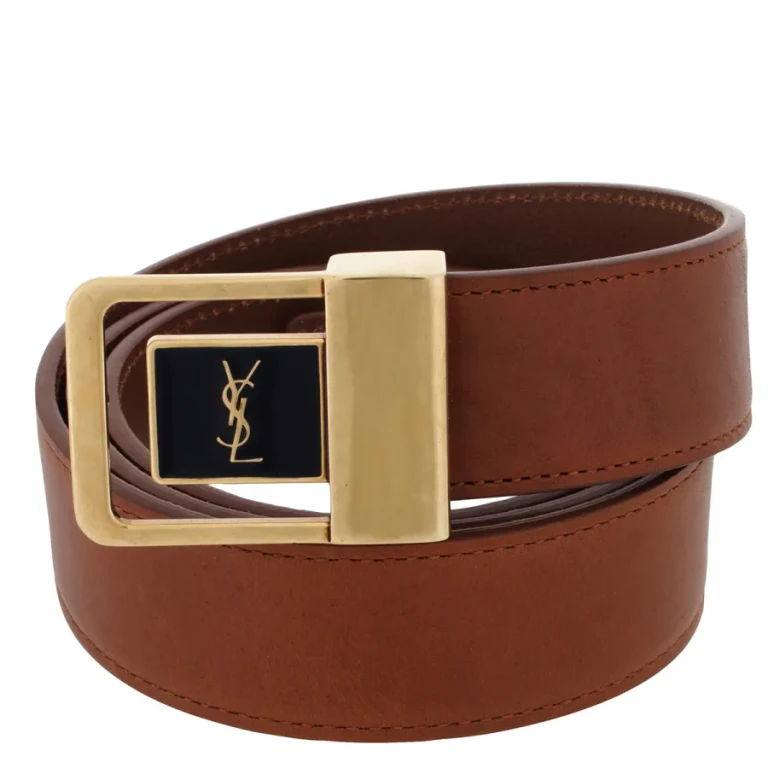 Saint Laurent LA 66 Leather Buckle Belt