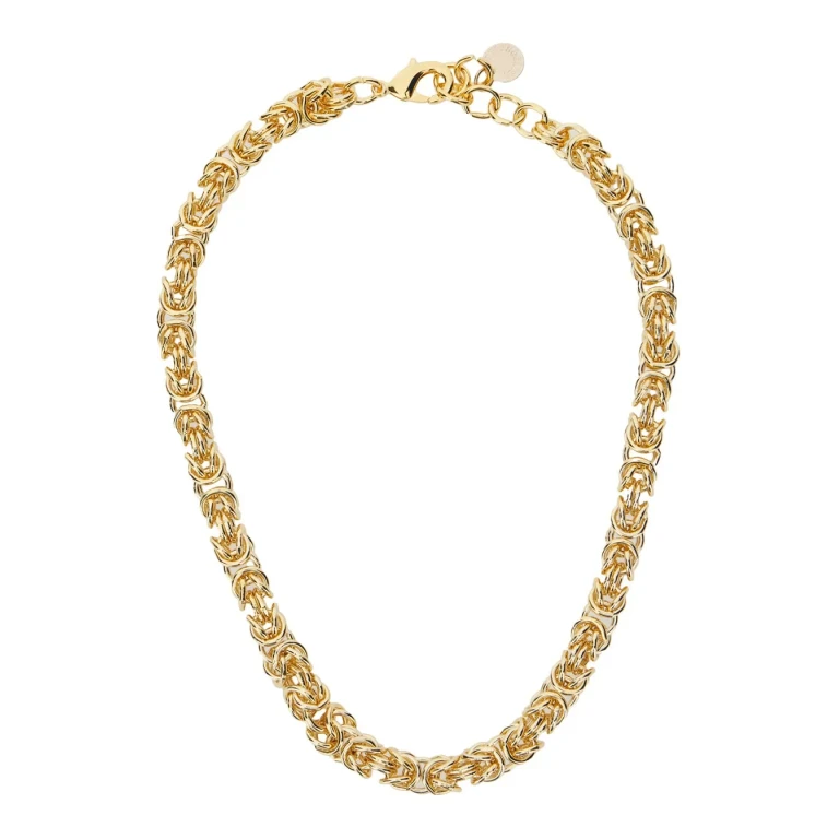 SEMICOUTURE Chain Necklace With Claw Clasp Closure On The Back And Brass Logo Charm For Women