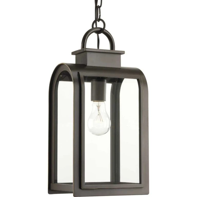 Oil Rubbed Bronze One Light Hanging Lantern from the Refuge Collection