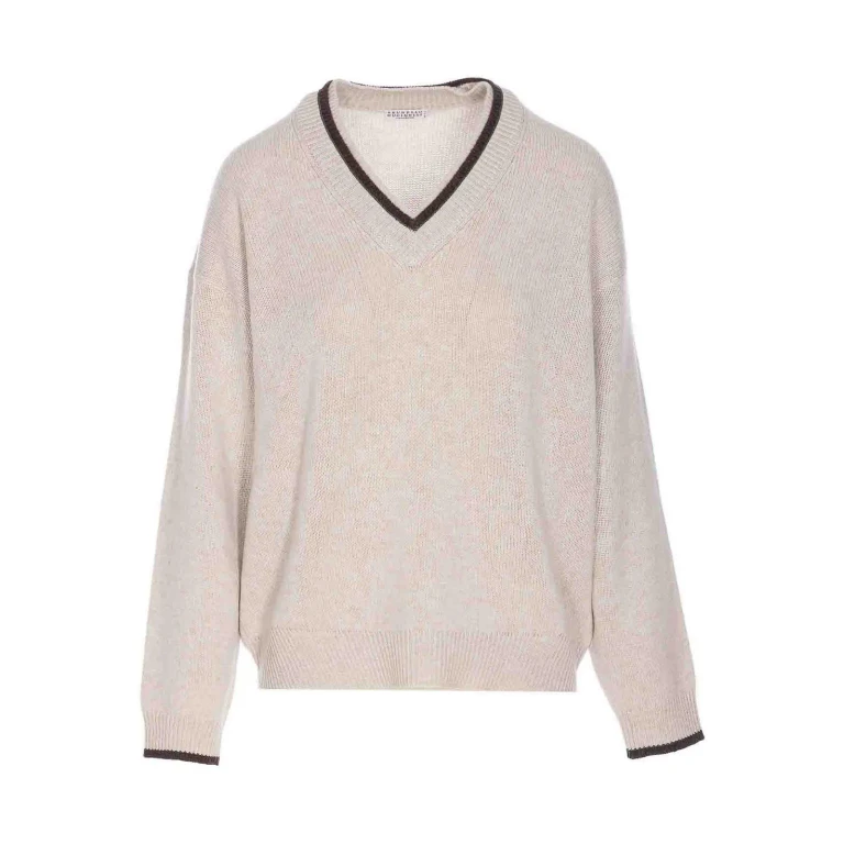 Brunello Cucinelli Pull Col Rond - Beige