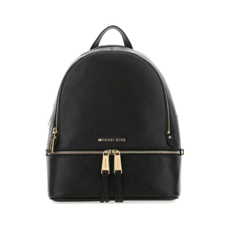 Michael Kors Black Leather Medium Rhea Backpack