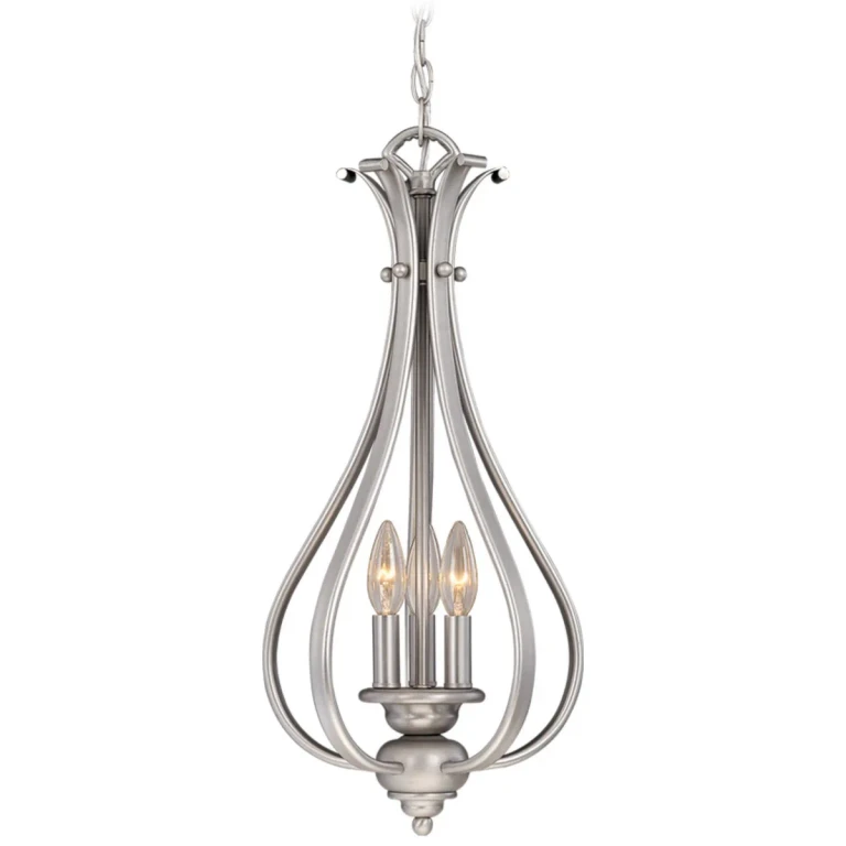 Brushed Nickel Three Light Pendant from the Monrovia Collection